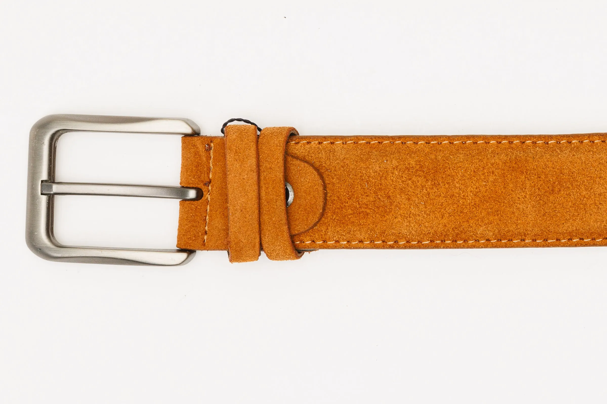 The Bari Tan Suede Leather Belt