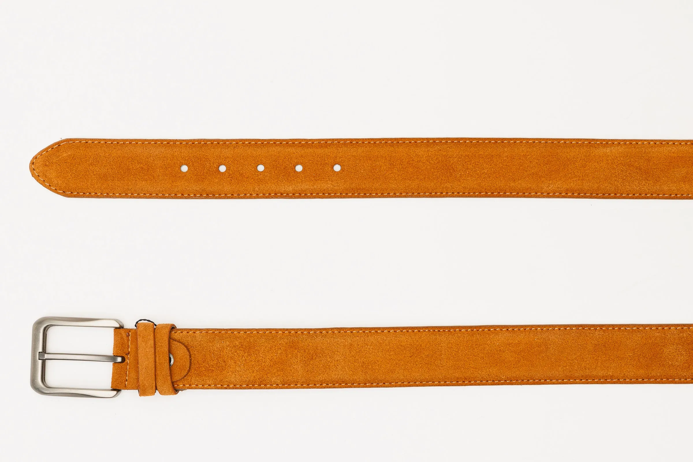 The Bari Tan Suede Leather Belt