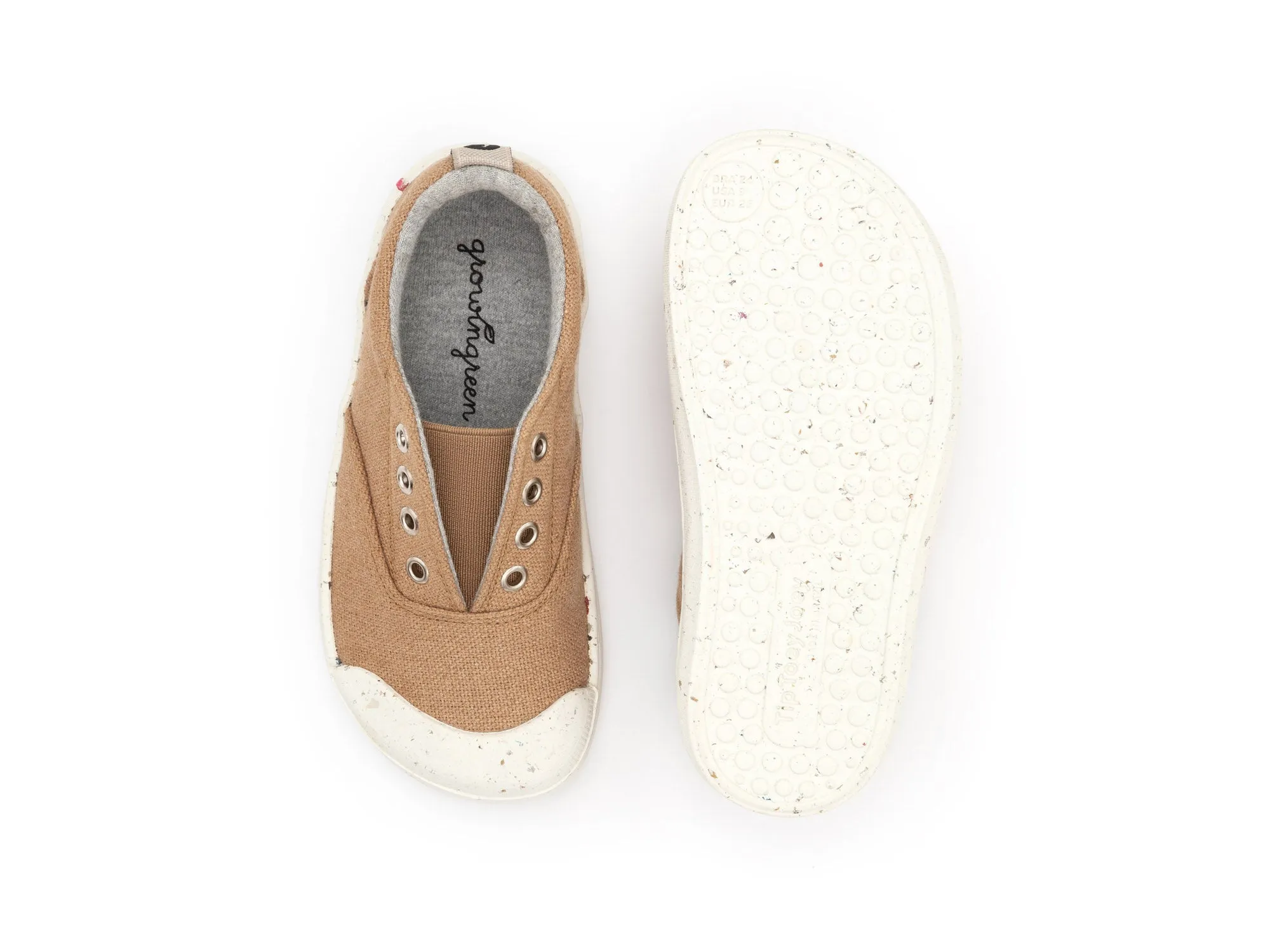 Tip Toey Joey KIDS SNEAKERS SPICE GREEN - NATURAL ORGANIC CANVAS