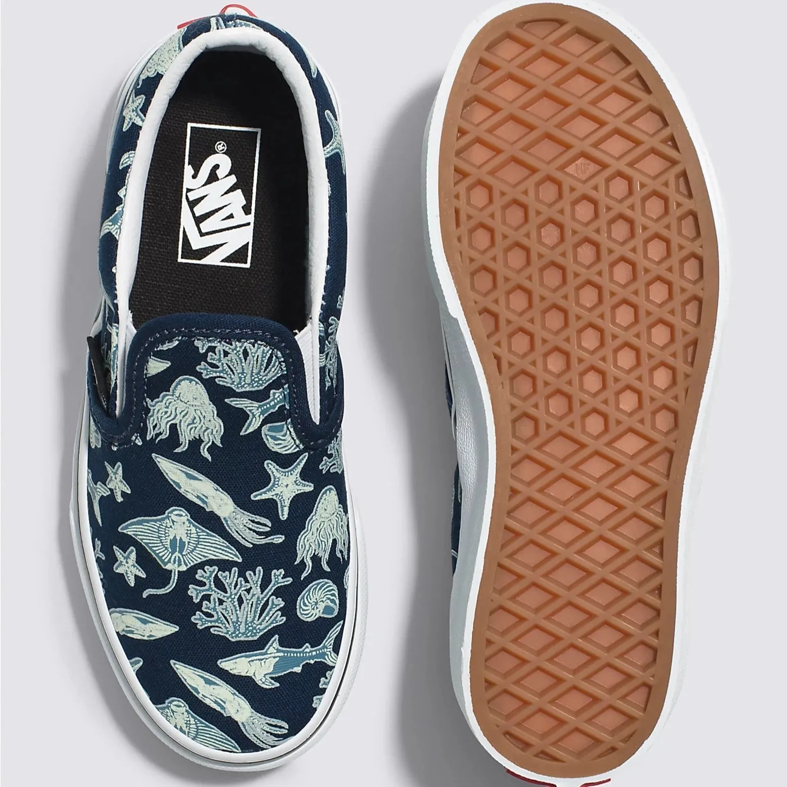 VANS Blue Multi Ocean Glow Classic Slip-On Children's Sneaker