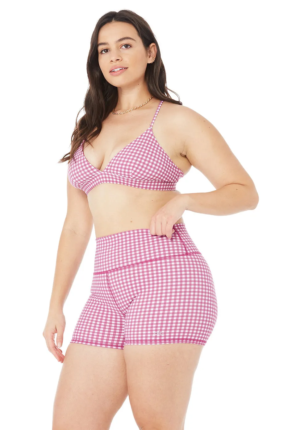 Vapor Splendor Gingham Bra - Raspberry Sorbet