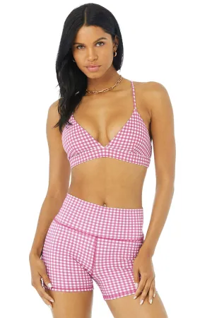 Vapor Splendor Gingham Bra - Raspberry Sorbet