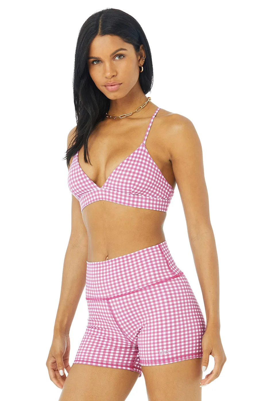 Vapor Splendor Gingham Bra - Raspberry Sorbet