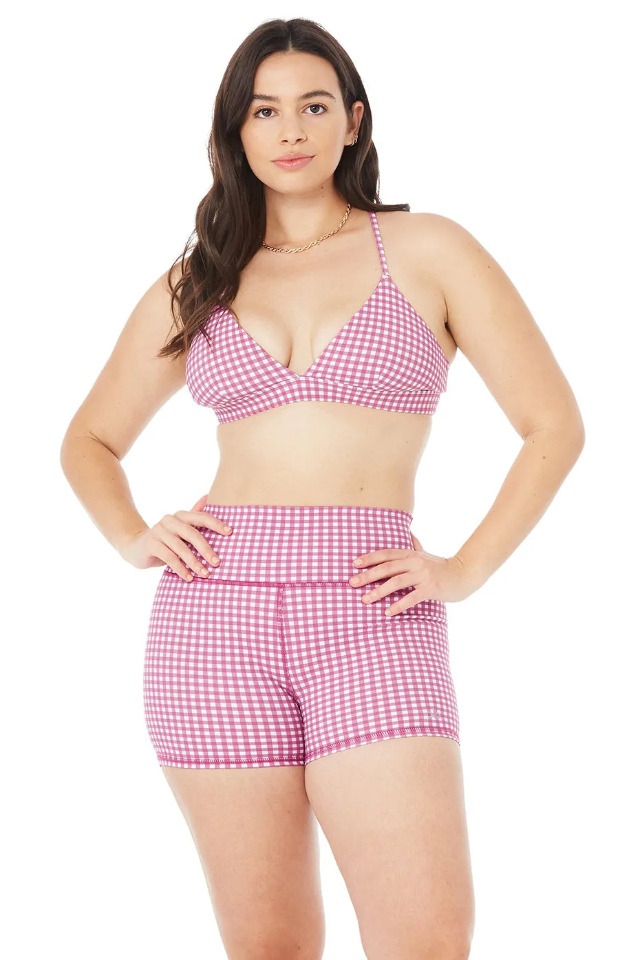 Vapor Splendor Gingham Bra - Raspberry Sorbet