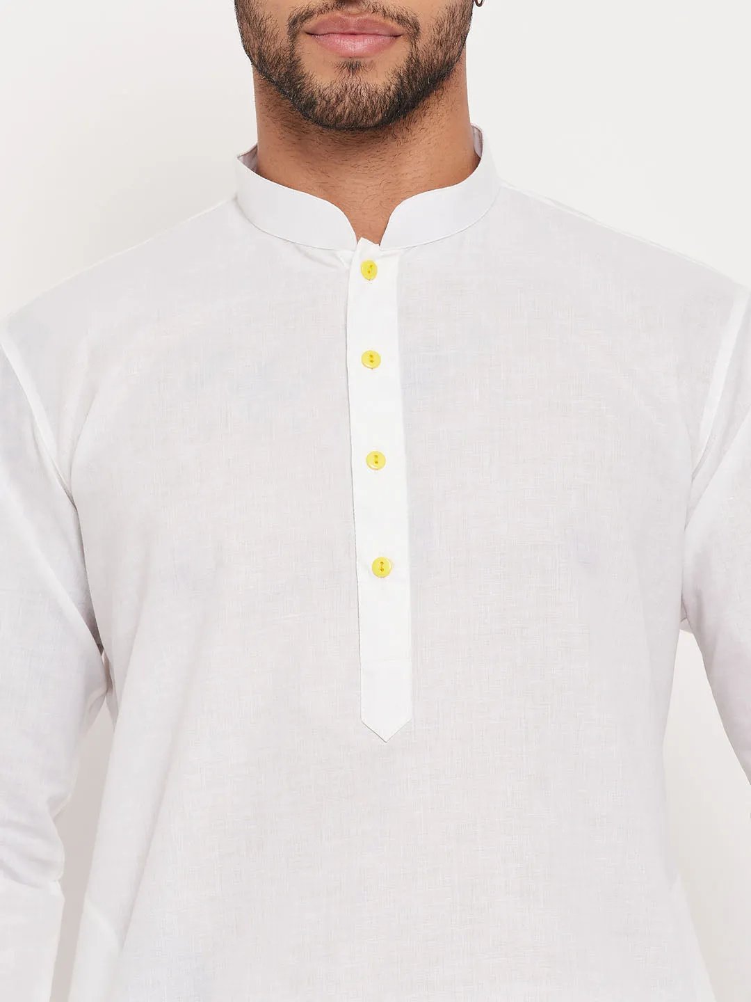 VASTRAMAY Men's Cream Kurta And White Pant