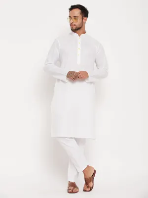 VASTRAMAY Men's Cream Kurta And White Pant