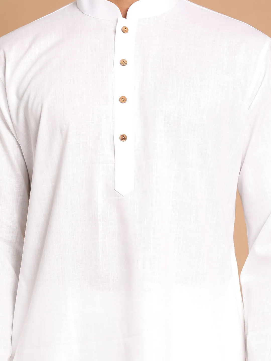 VASTRAMAY White Kurta Set with Prayer Cap