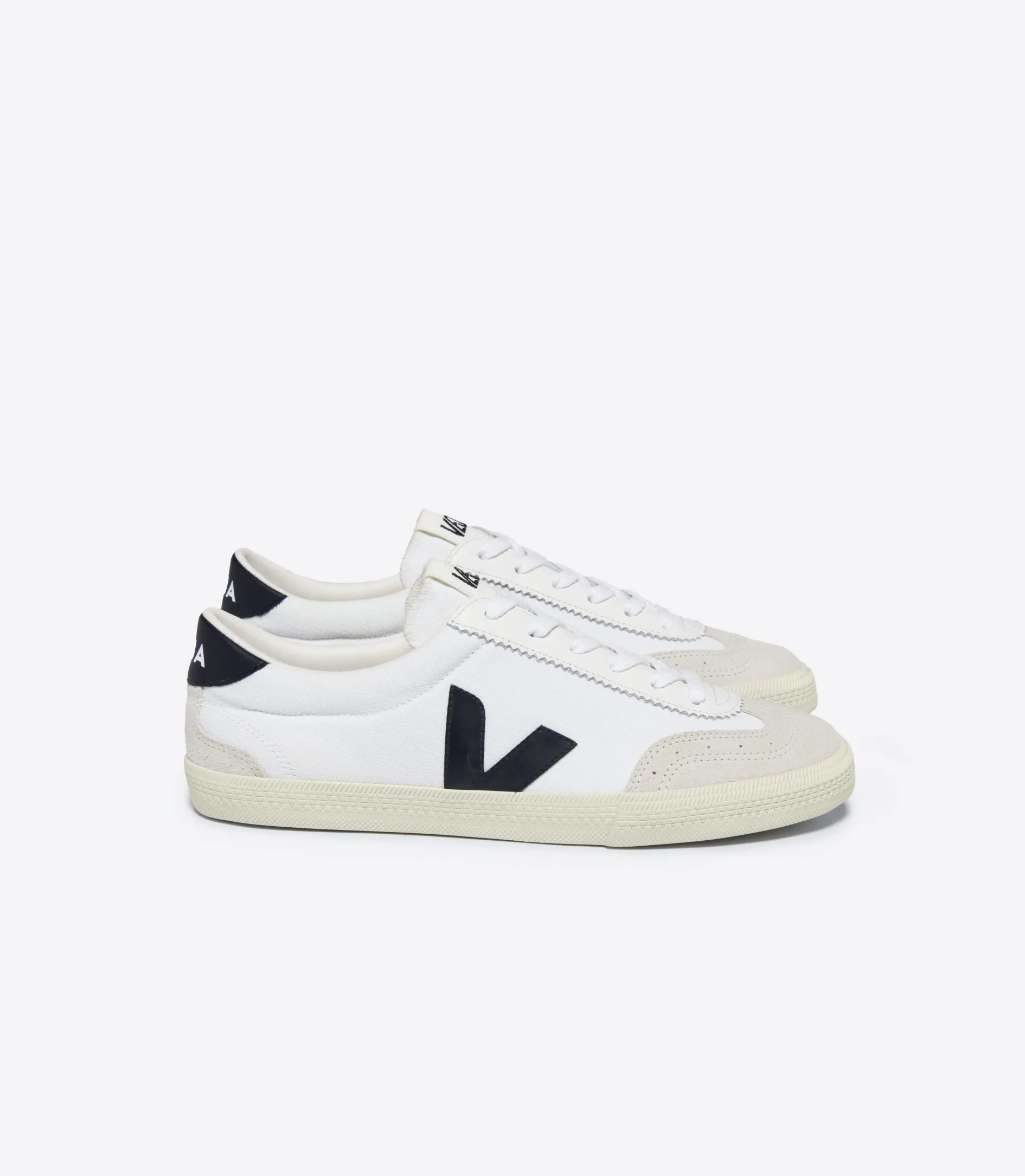 VEJA Men's Volley White Black Canvas Suede Sneaker