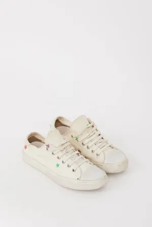 White & Multicolour Canvas Printed Sneaker