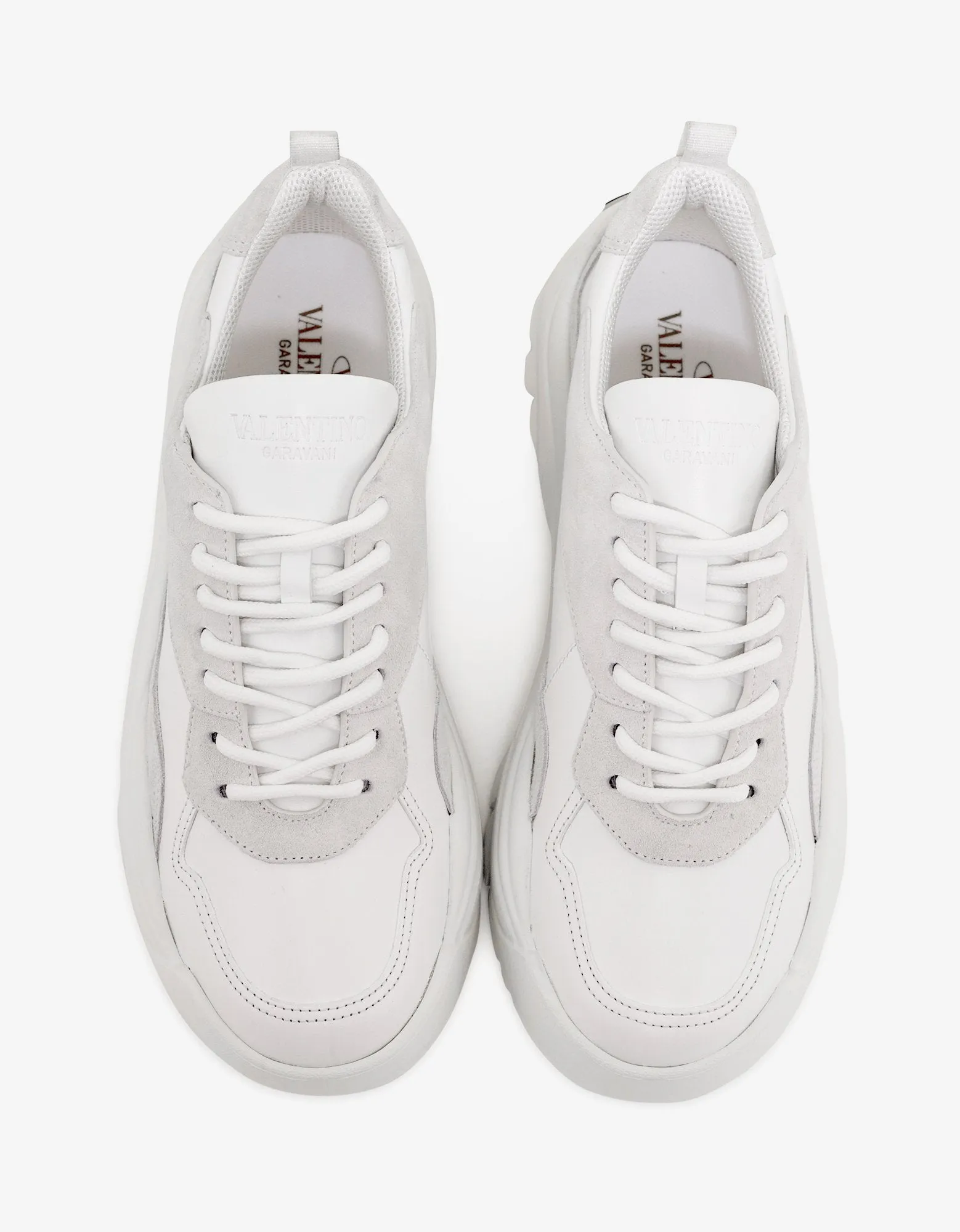 White Gumboy Calf & Suede Leather Trainers