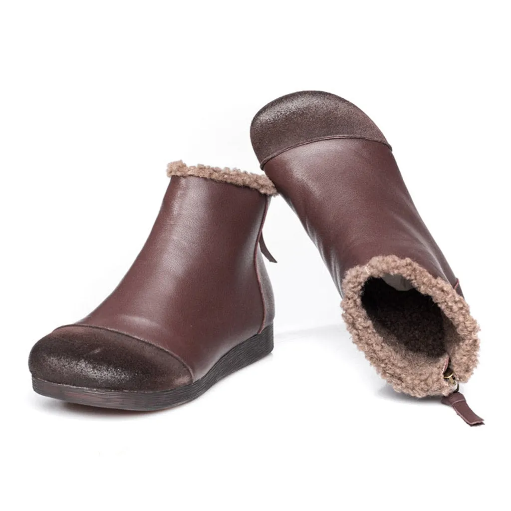 Winter Plush Retro Women Boots | Gift Shoes