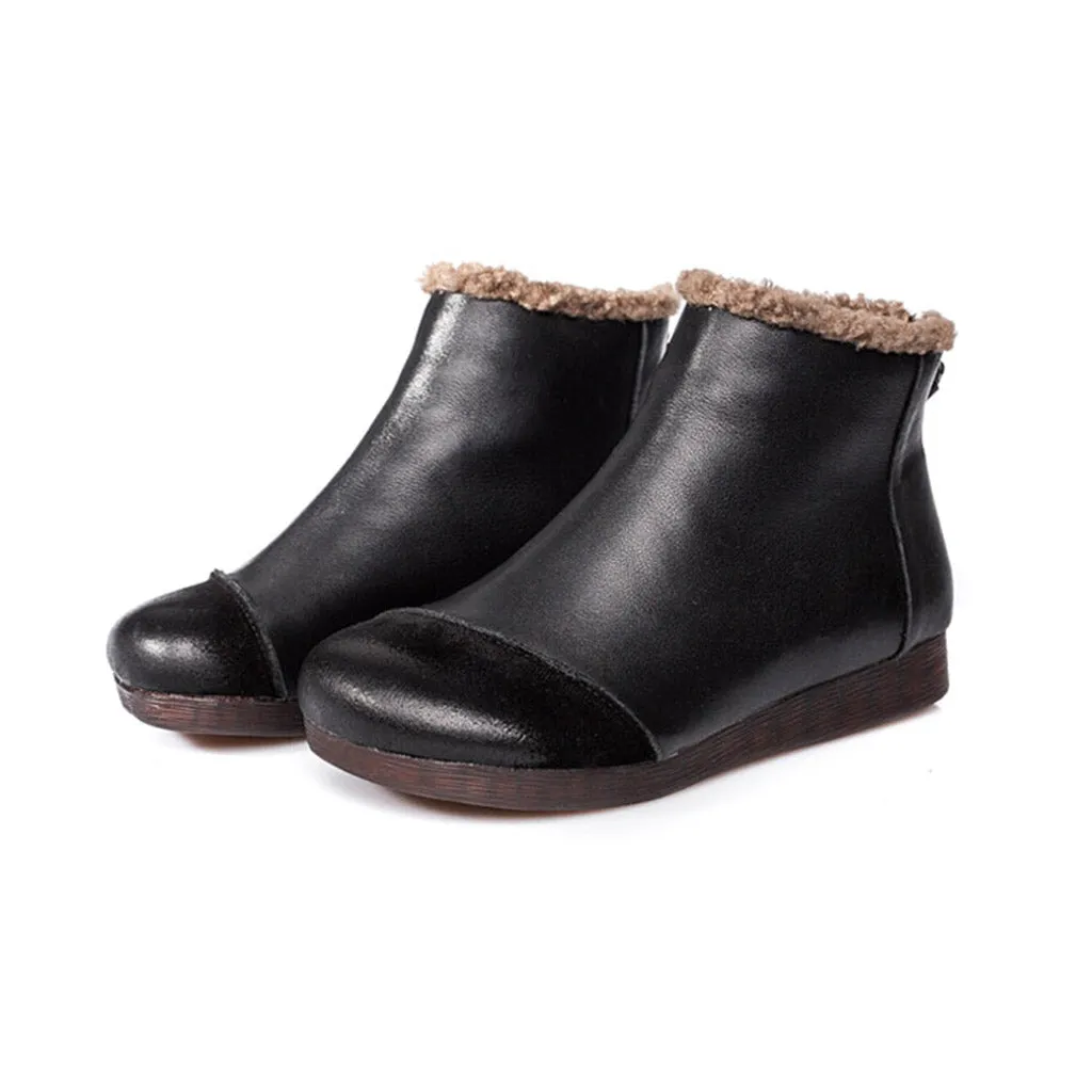 Winter Plush Retro Women Boots | Gift Shoes