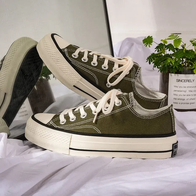 Women Canvas Shoes 3.5CM Platform Classic High Quality Fashion Outdoor Girls Sneakers  Zapatos De Mujer  Tenis Feminino