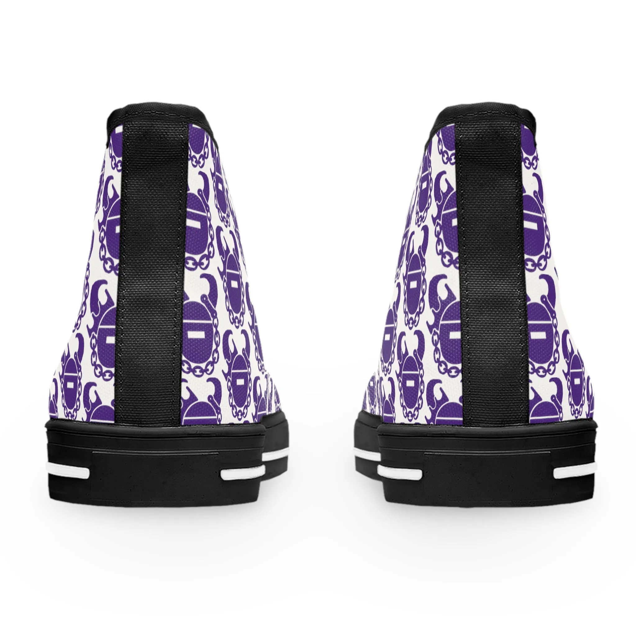 Women's High Top Sneakers - Purple & Gold Helmets