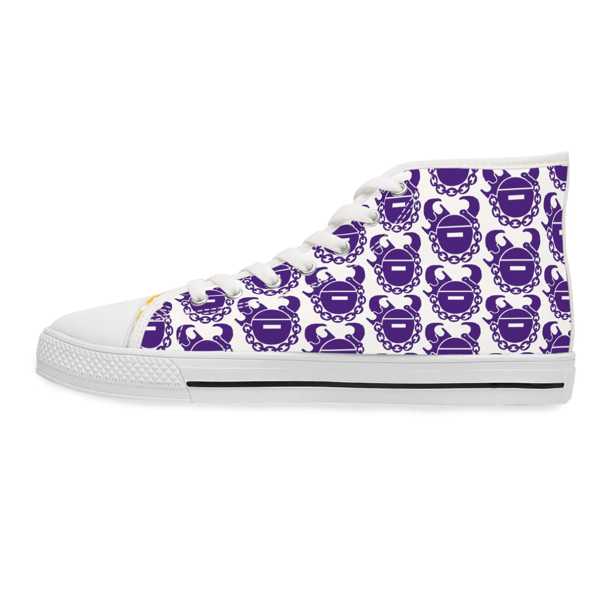 Women's High Top Sneakers - Purple & Gold Helmets