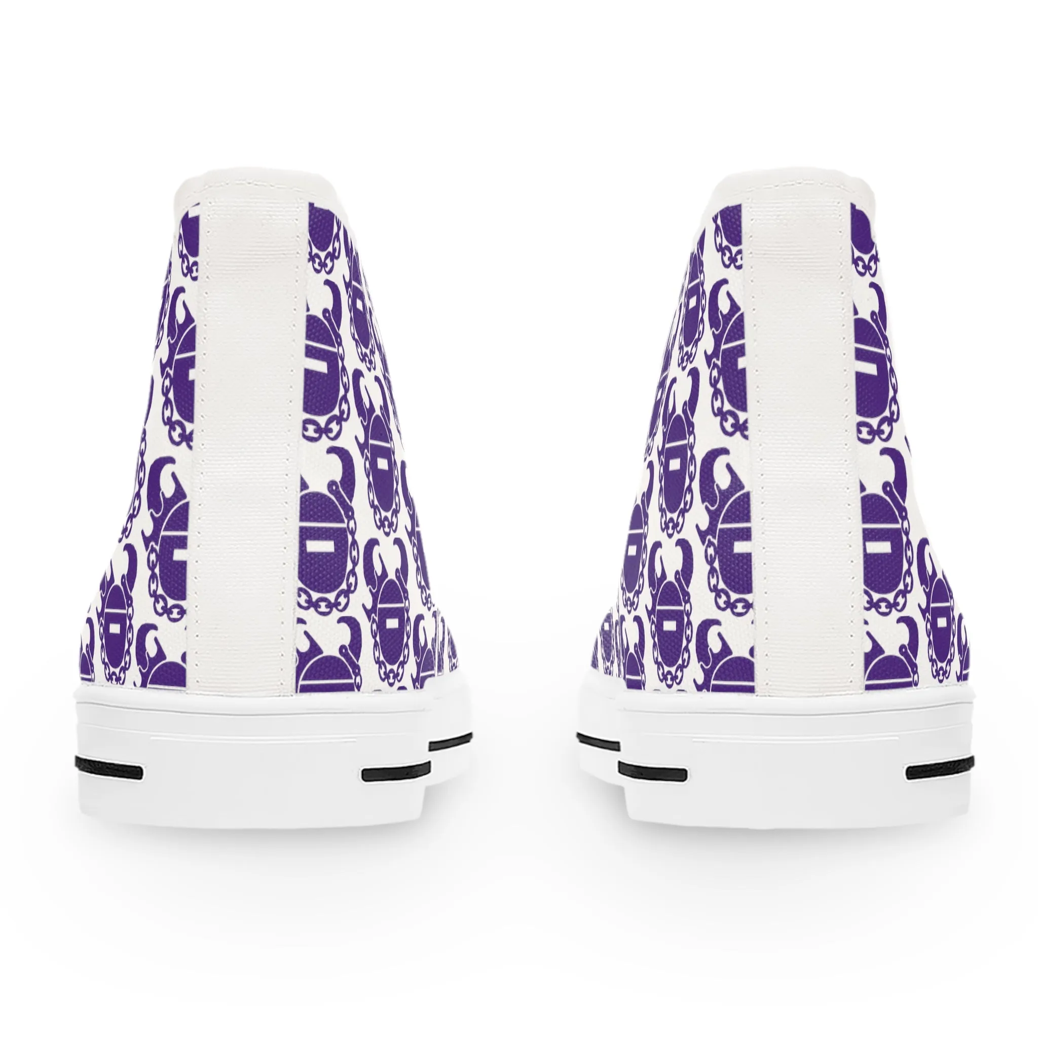 Women's High Top Sneakers - Purple & Gold Helmets