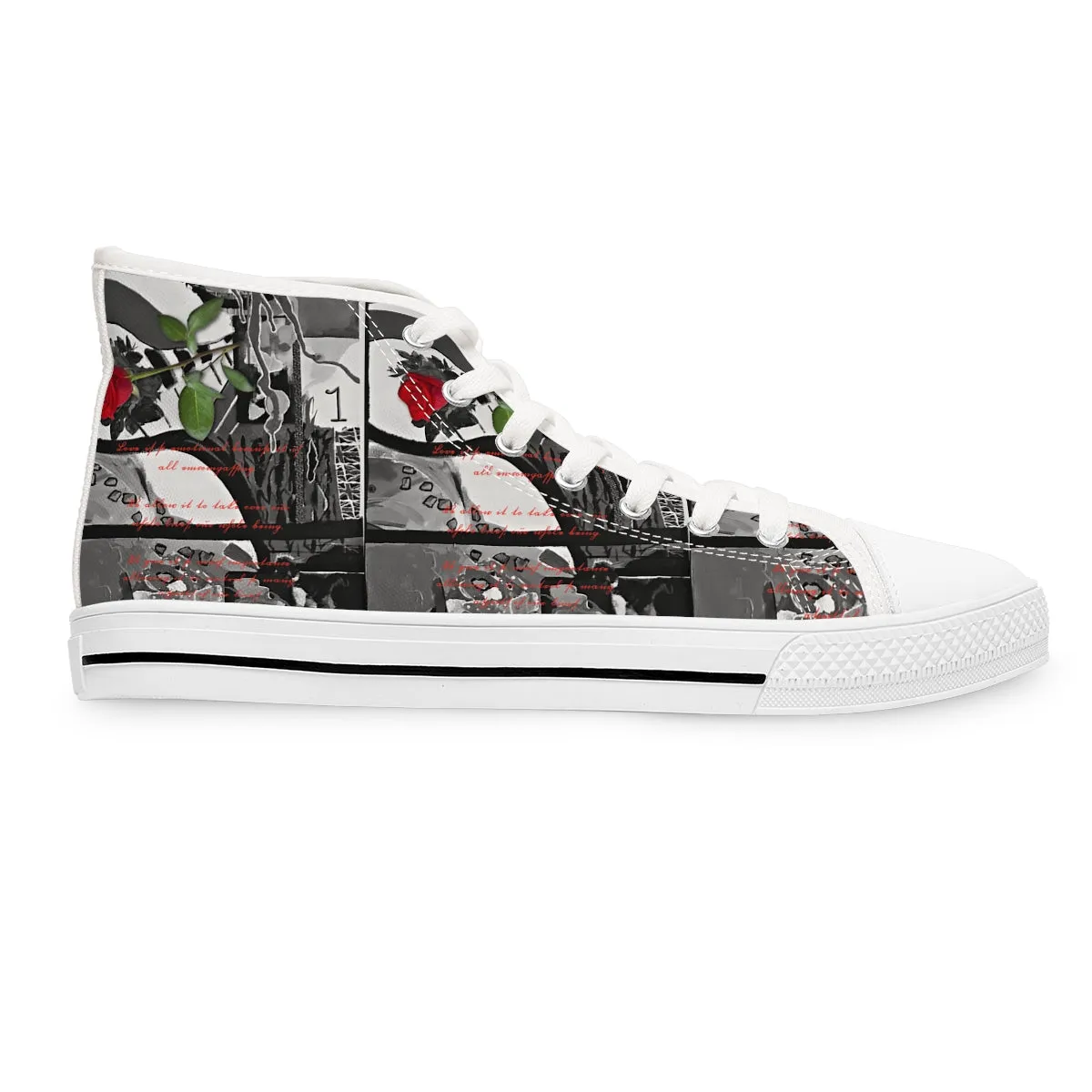 Women's High Top Sneakers RED ROSE