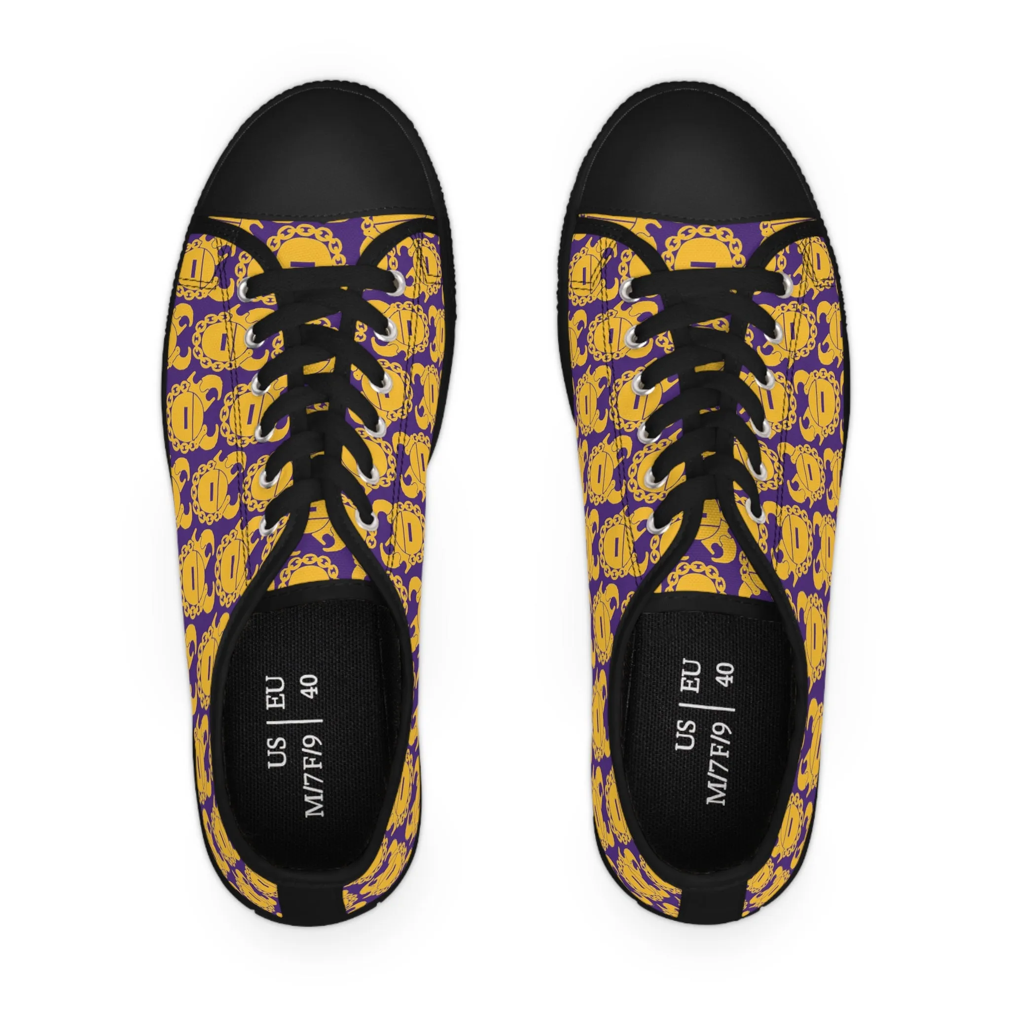 Women's Low Top Sneakers - Purple/Gold Helmets