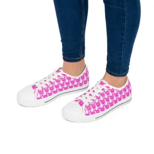 Women's Low Top Sneakers - White/Pink Helmets