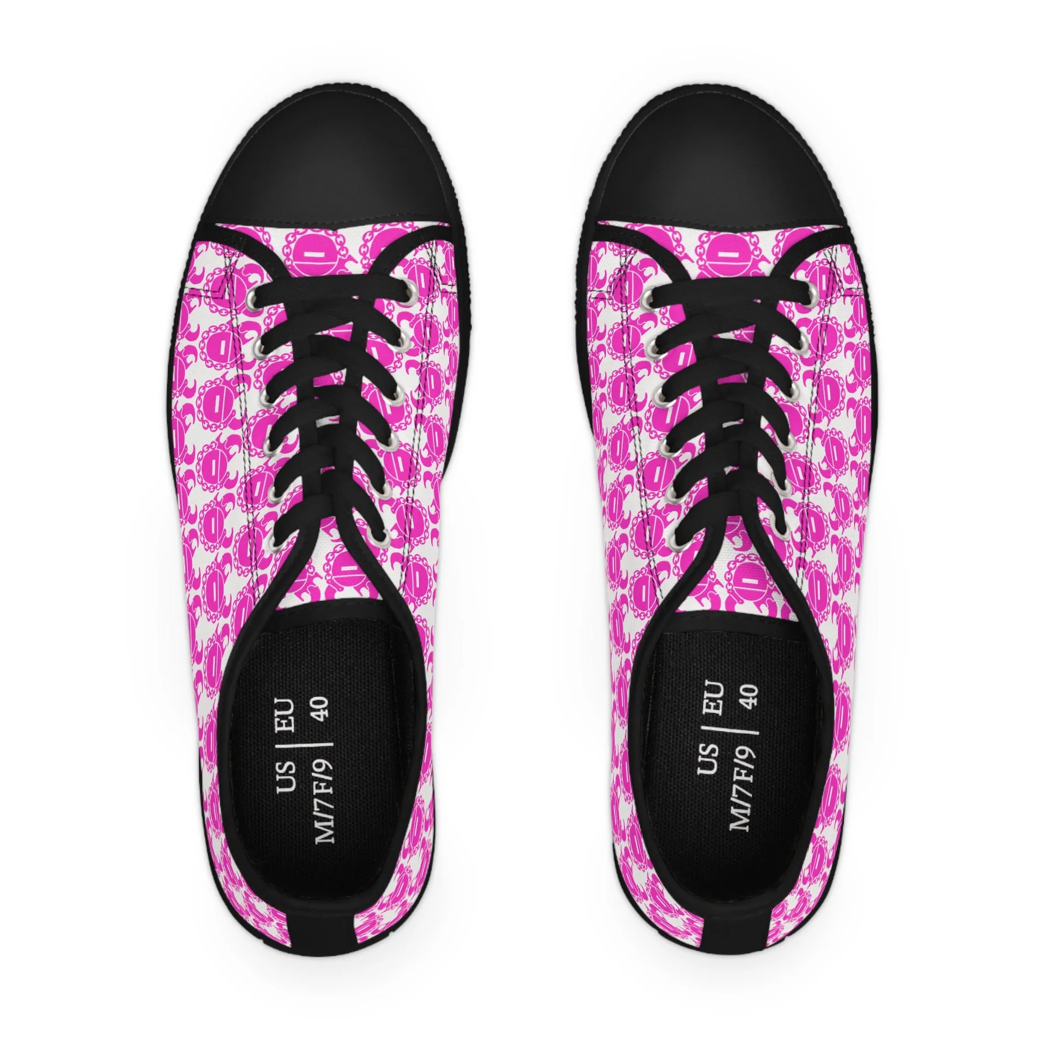 Women's Low Top Sneakers - White/Pink Helmets