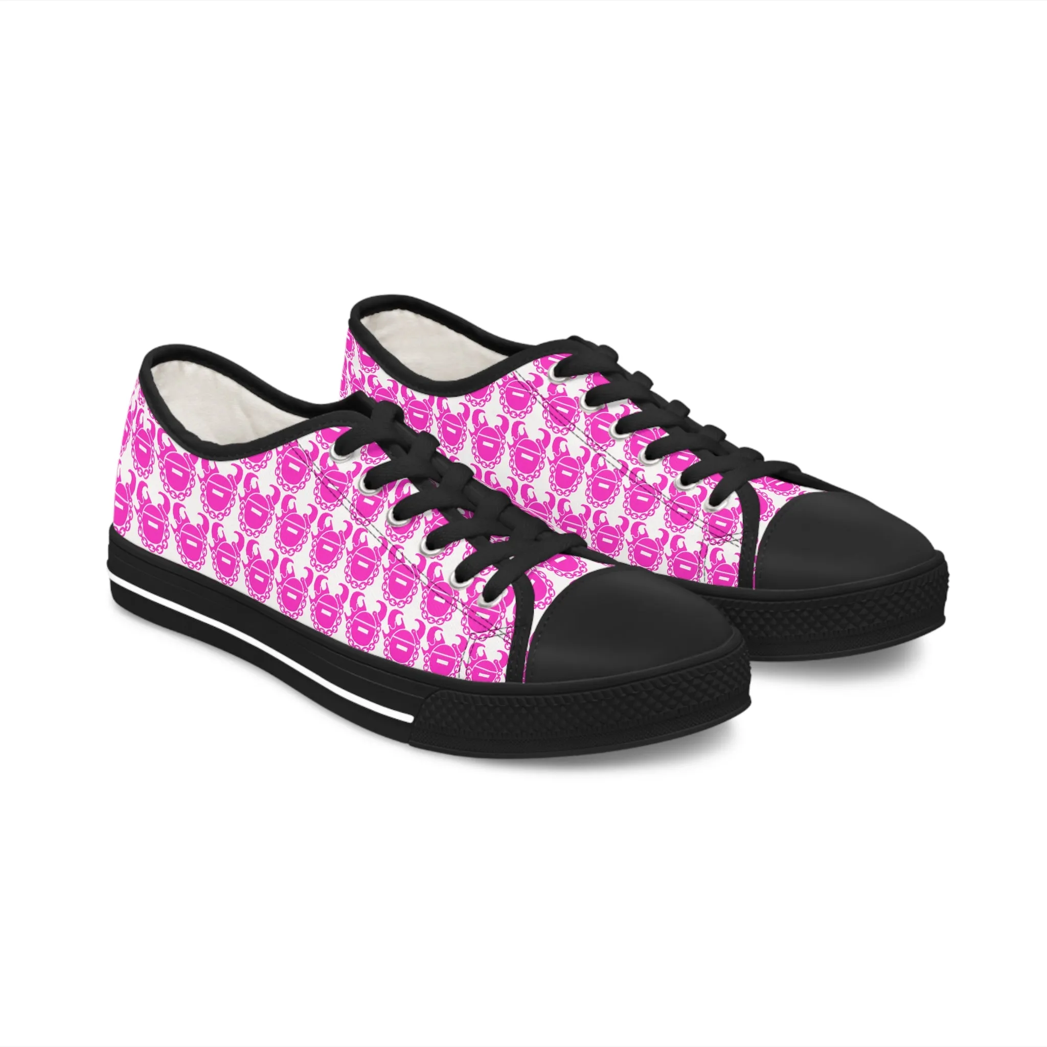 Women's Low Top Sneakers - White/Pink Helmets