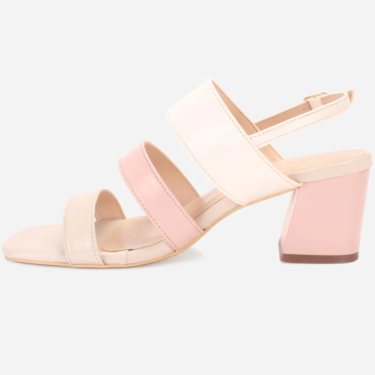 Womens "MICHELLE" Block Heeled Open Toe Sandals