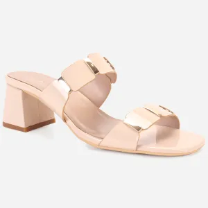 Womens "NATALIA" Fancy Block Heel Slide In Sandals