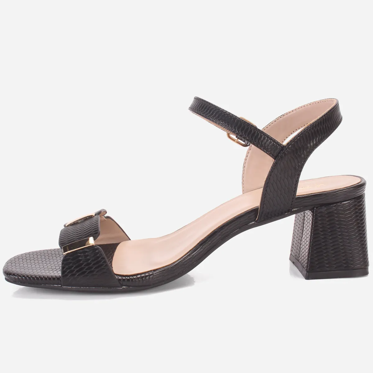 Womens "ZURIA" Ankle Strap Block Heeled Sandals