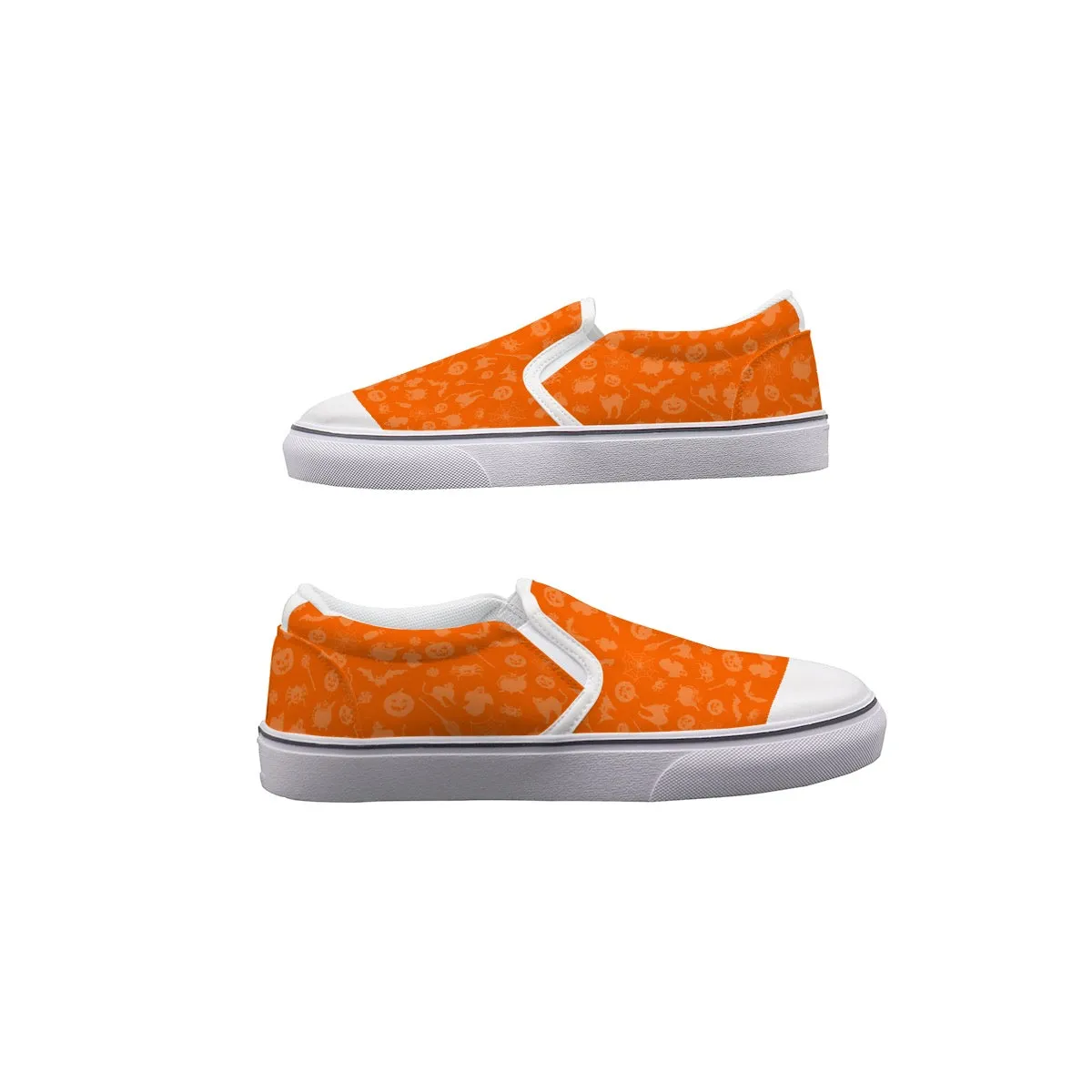 Women's Slip On Sneakers 227 Halloween print pumpkins