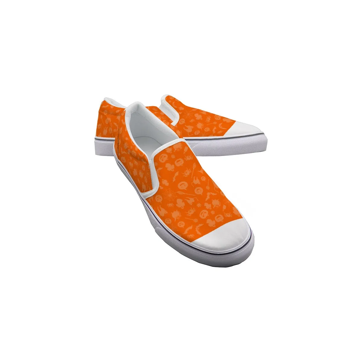 Women's Slip On Sneakers 227 Halloween print pumpkins