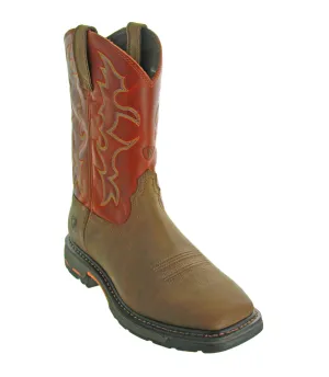 Workhog Wide Square Toe Dark Earth/Brick by Ariat