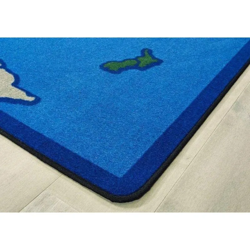 World Map Classroom Rug